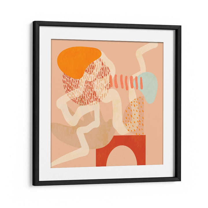 Transform your space with NEW SHAPES PLAY III, ABSTRACT PAINTINGS by Ana Rut Bre, beautifully framed for elegance.