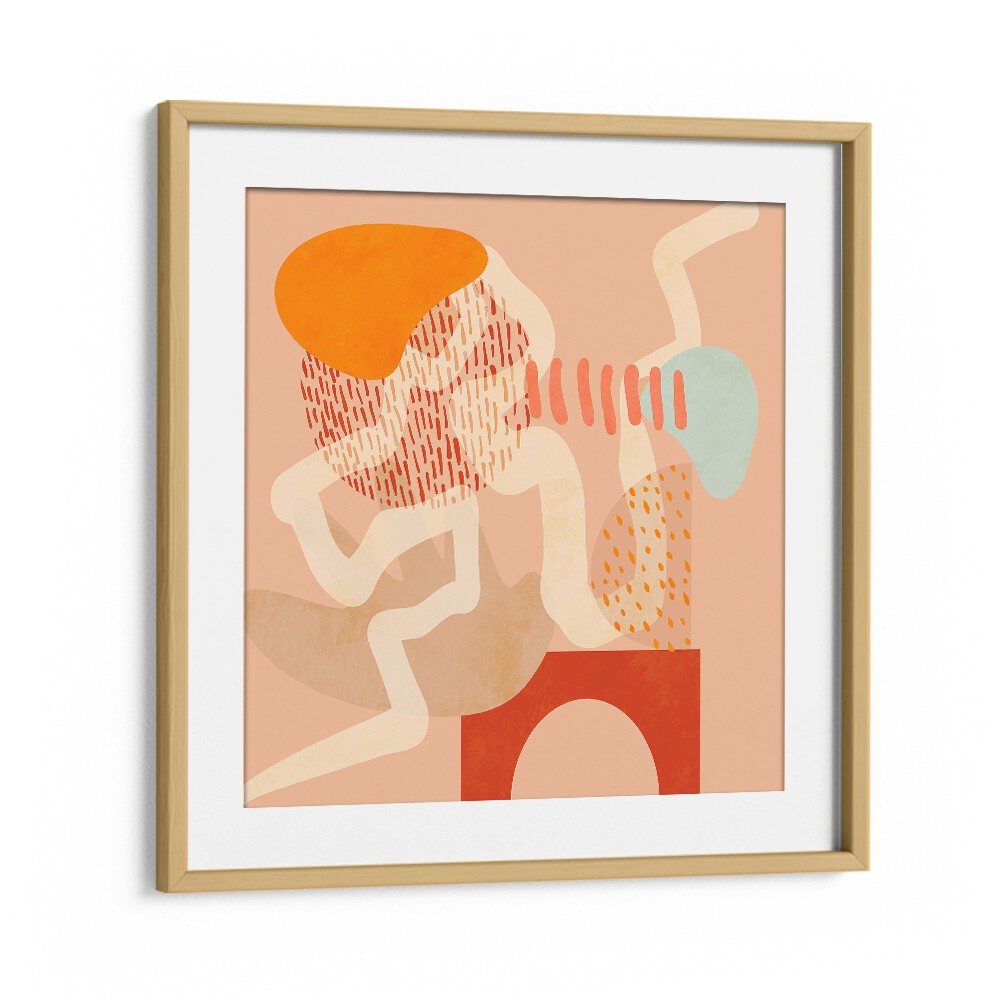 Vibrant NEW SHAPES PLAY III, ABSTRACT PAINTINGS by Ana Rut Bre, beautifully framed in oak, perfect for any space.