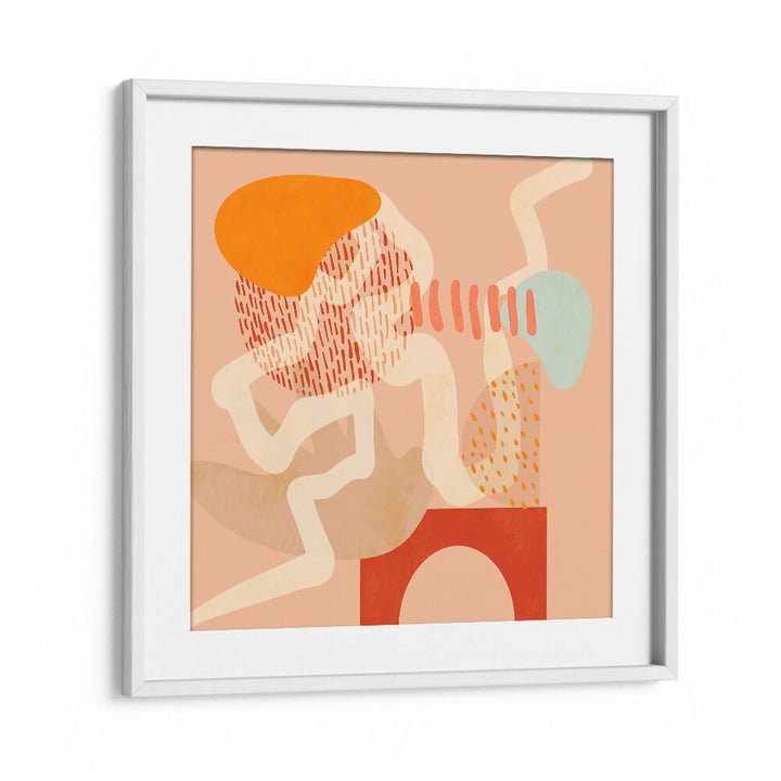 Vibrant abstract art, NEW SHAPES PLAY III, by Ana Rut Bre, elegantly framed to enhance any space. Perfect for art lovers.