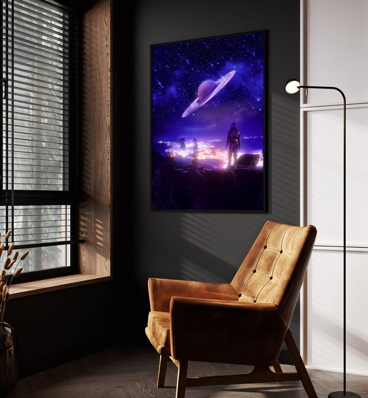 Explore "NEW TERRITORY, SURREAL ART PRINTS" by Ritvik Takkar, showcasing a stunning cosmic landscape.