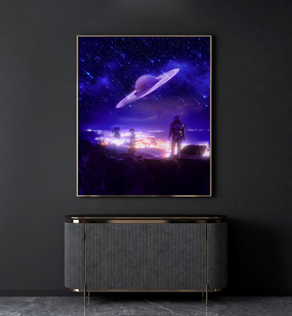 Explore "NEW TERRITORY, SURREAL ART PRINTS" by Ritvik Takkar, showcasing a cosmic scene that sparks imagination.