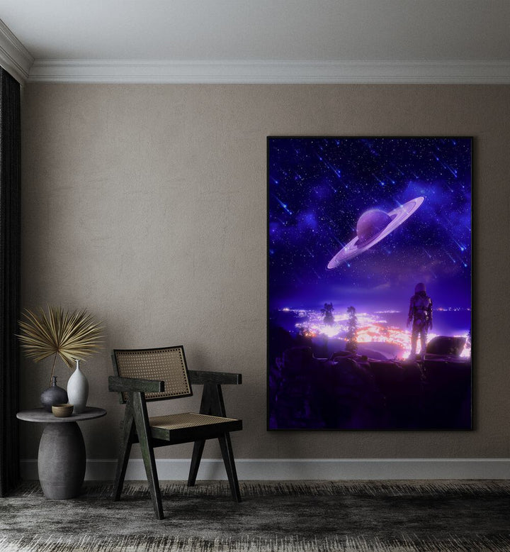 Explore the cosmic beauty of NEW TERRITORY, SURREAL ART PRINTS by Ritvik Takkar, showcasing imaginative landscapes.
