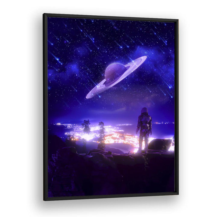 Explore the cosmos with NEW TERRITORY, SURREAL ART PRINTS by Ritvik Takkar, featuring vibrant celestial landscapes.
