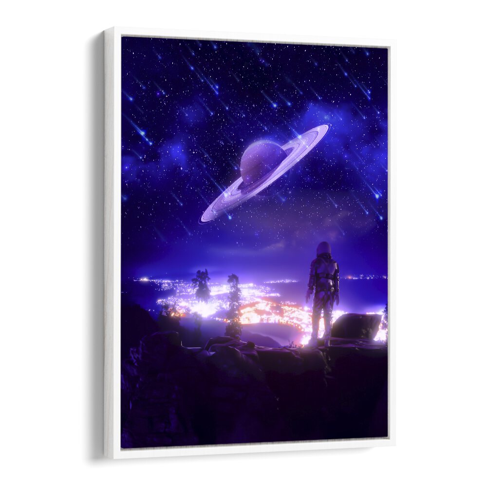 Explore the cosmos with NEW TERRITORY, SURREAL ART PRINTS by Ritvik Takkar, featuring vibrant celestial landscapes.