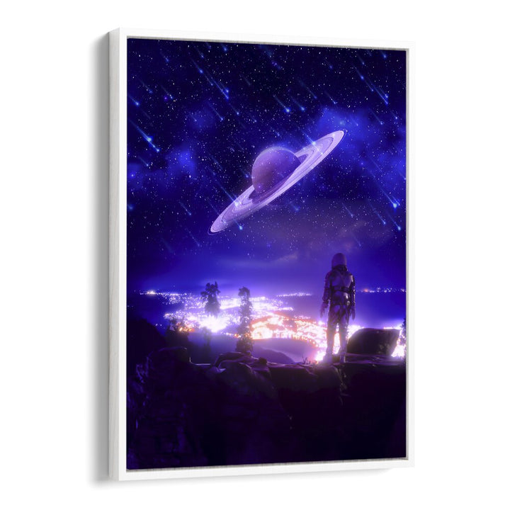 Explore the cosmos with NEW TERRITORY, SURREAL ART PRINTS by Ritvik Takkar, featuring vibrant celestial landscapes.