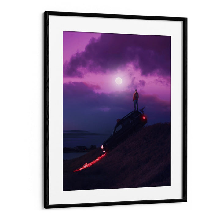 Explore the stunning "NIGHTCALL, SURREAL ART PRINTS" by Ritvik Takkar, featuring a captivating surreal landscape.