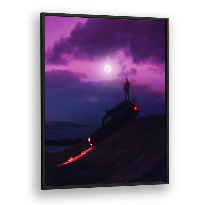 Surreal art print "NIGHTCALL" by Ritvik Takkar, featuring a dramatic scene under a mystical moonlit sky.