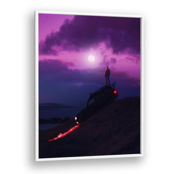 Experience the dreamlike scene of "Nightcall," part of the SURREAL ART PRINTS by Ritvik Takkar, perfect for any space.