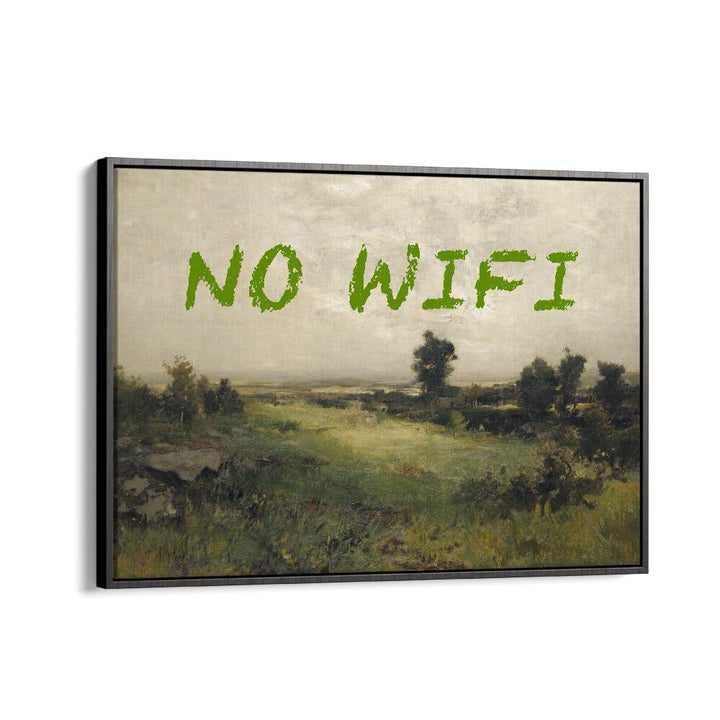 NO WIFI I, ALTERED ART PRINTS in a stylish black floater frame, perfect for modern decor by The Art Concept.
