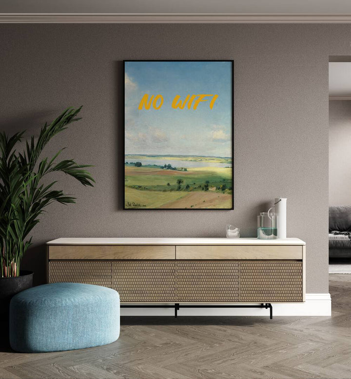 NO WIFI II, ALTERED ART PRINTS by The Art Concept showcases vibrant landscapes with a creative twist.
