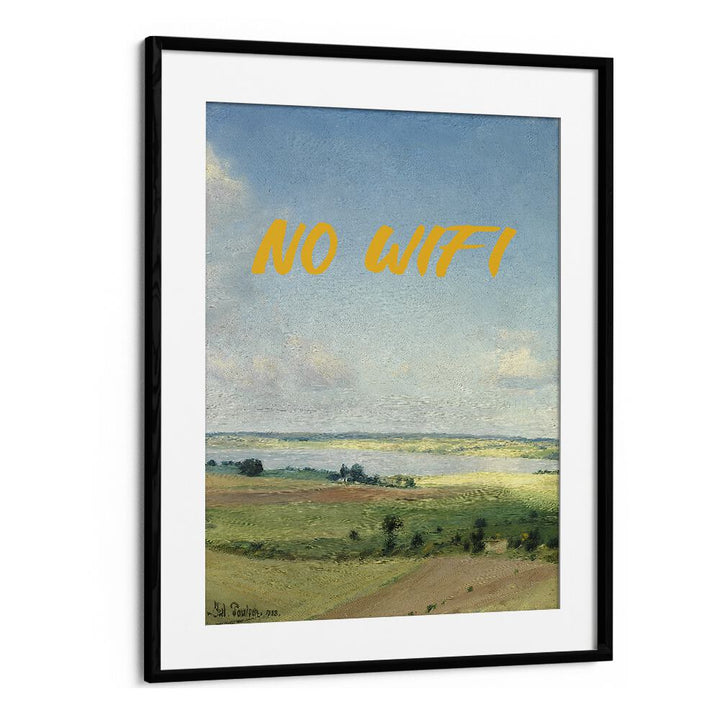NO WIFI II, ALTERED ART PRINTS by The Art Concept features a captivating landscape in a stylish black frame.
