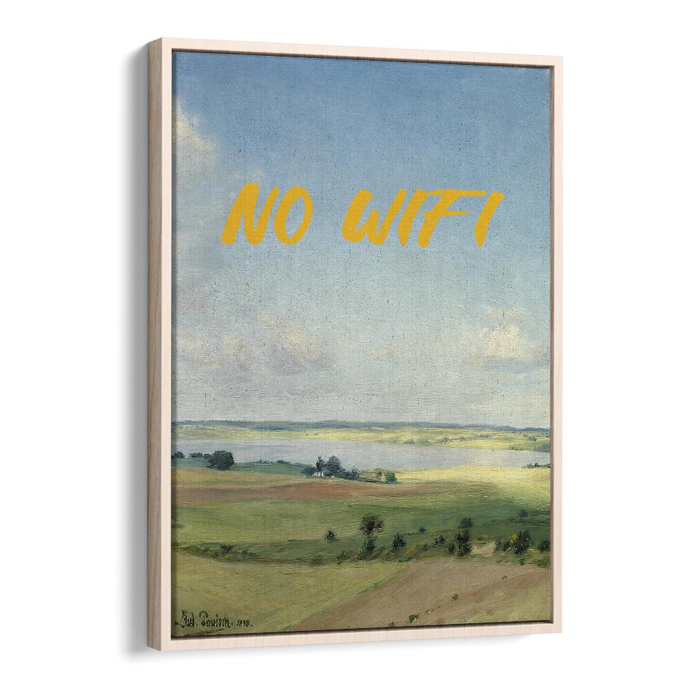 NO WIFI II, ALTERED ART PRINTS by The Art Concept features a captivating landscape in an oak floater frame.