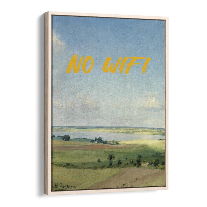NO WIFI II, ALTERED ART PRINTS by The Art Concept features a captivating landscape in an oak floater frame.
