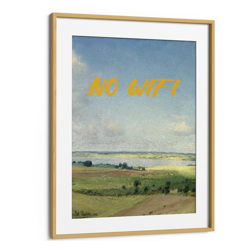 Stunning NO WIFI II, ALTERED ART PRINTS by The Art Concept in an elegant oak frame, perfect for inspiring creativity.