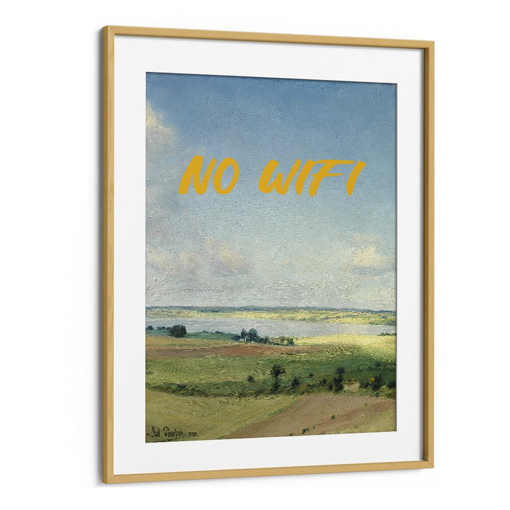 Stunning NO WIFI II, ALTERED ART PRINTS by The Art Concept in an elegant oak frame, perfect for inspiring creativity.