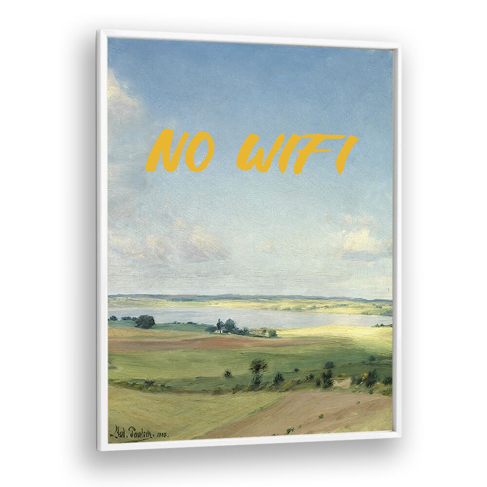 Stunning NO WIFI II, ALTERED ART PRINTS by The Art Concept, framed in white, perfect for any creative space.