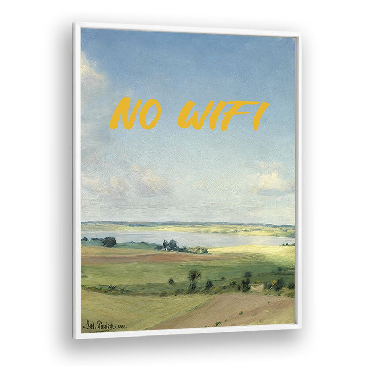 Stunning NO WIFI II, ALTERED ART PRINTS by The Art Concept, framed in white, perfect for any creative space.