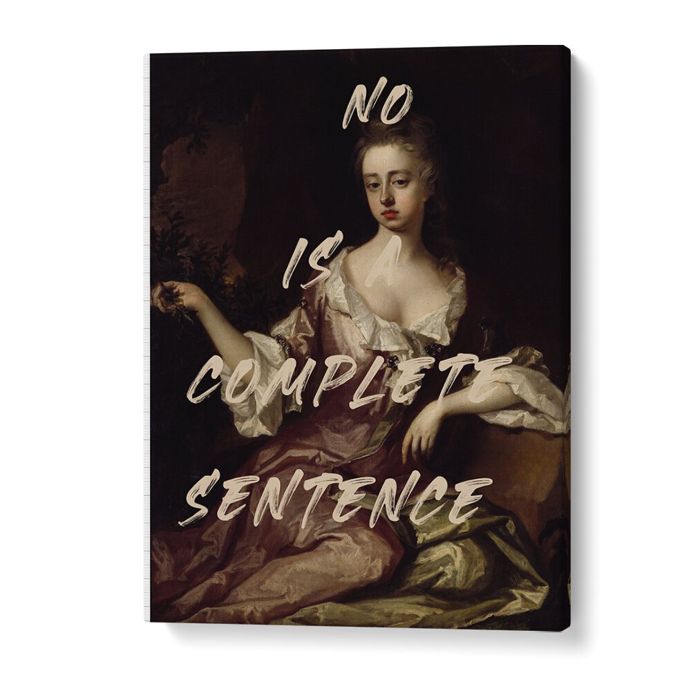 Elevate your decor with "NO IS A COMPLETE SENTENCE, ALTERED ART PRINTS" from The Art Concept, blending modern style and elegance.