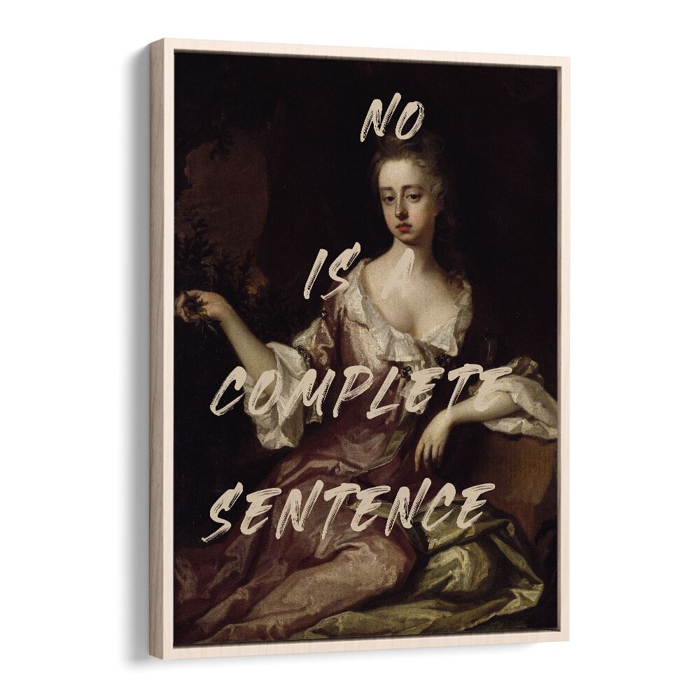 Elegant altered art print featuring "NO IS A COMPLETE SENTENCE" to elevate your space with modern flair.