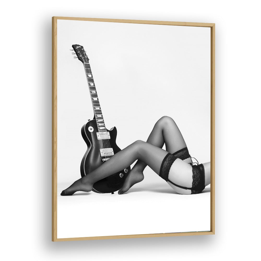 Elegant black and white artwork featuring fashion and guitar, part of NOIR THE FUTURE, PHOTOGRAPHY PRINTS collection.