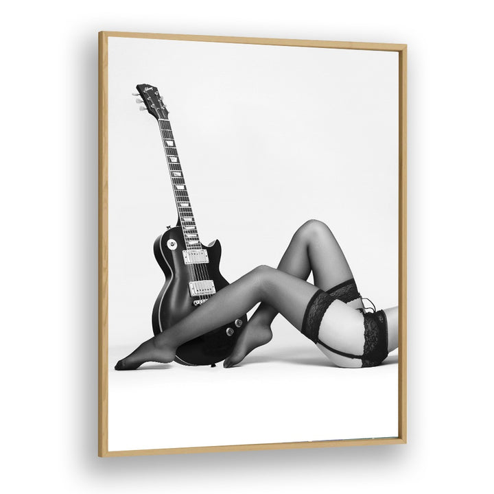 Elegant black and white artwork featuring fashion and guitar, part of NOIR THE FUTURE, PHOTOGRAPHY PRINTS collection.