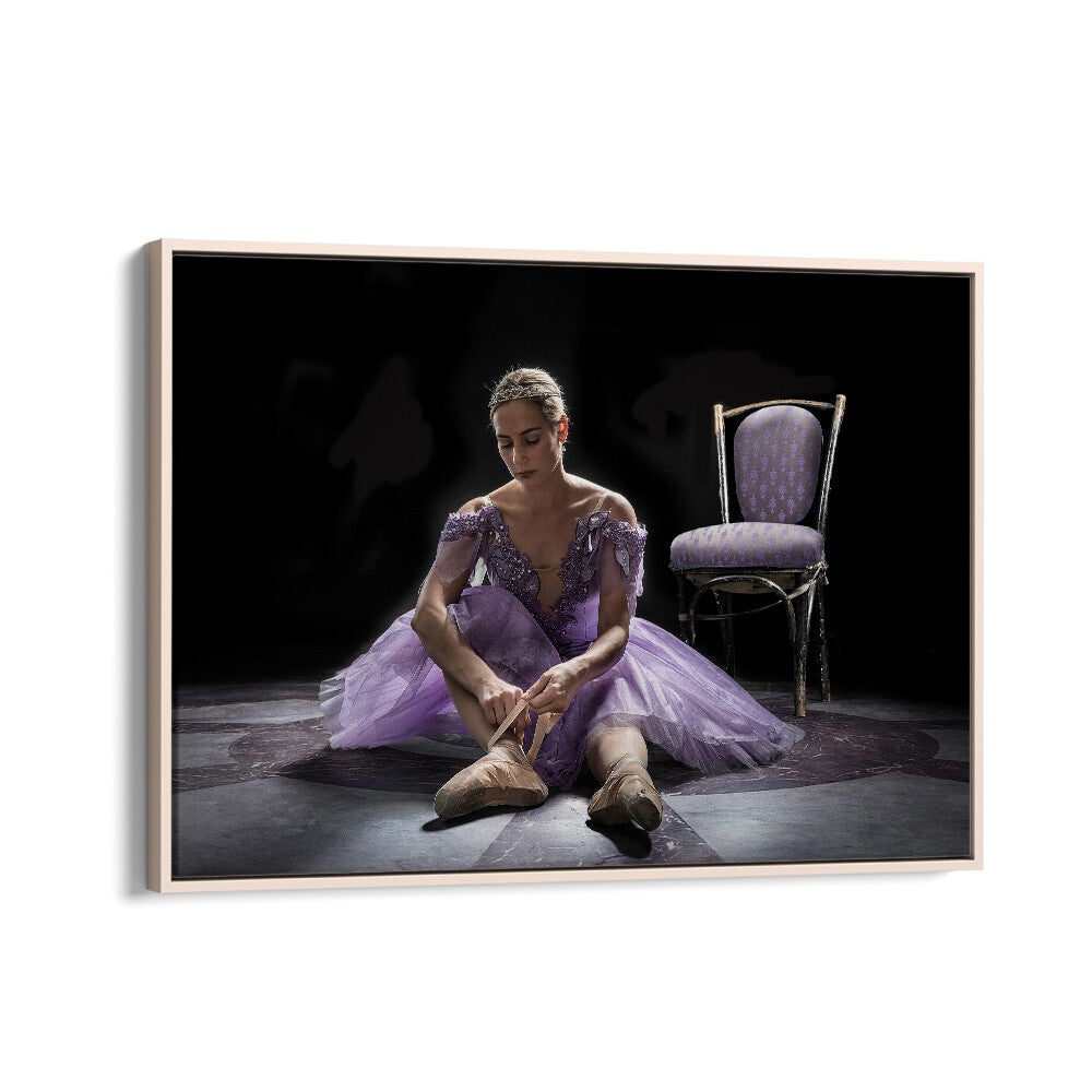 Elegant portrait of a ballerina in a purple tutu, showcasing the beauty of SILENT BALLERINA, PHOTOGRAPHY PRINTS.