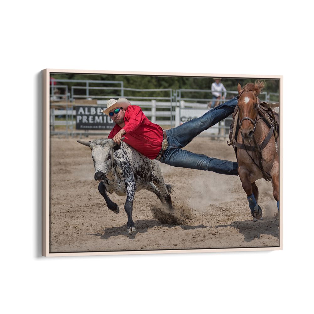 Dynamic cowboy rodeo action captured in stunning COWBOY, PHOTOGRAPHY PRINTS, showcasing Wild West culture beautifully.