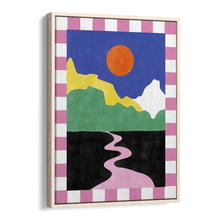 Vibrant PINK ROAD, LANDSCAPE PAINTINGS by Elena Ristova, featuring bold colors and serene nature elements.