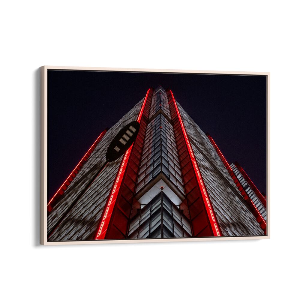 Captivating urban view featuring bright red lights, part of the RED LINE, PHOTOGRAPHY PRINTS collection.