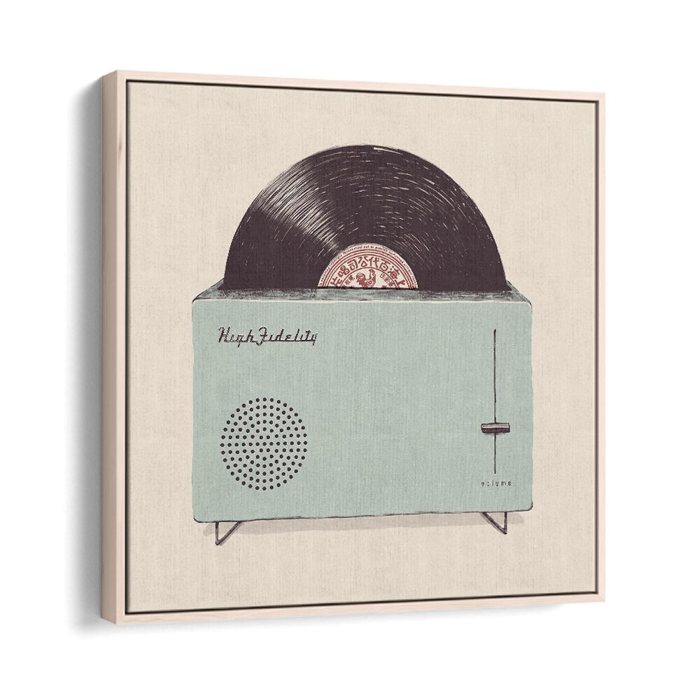 Transform your space with HIGH FIDELITY, MUSIC POSTERS featuring a vintage record player design by Florent Bodart.