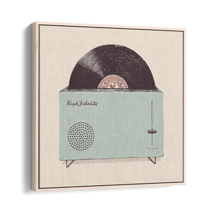 Transform your space with HIGH FIDELITY, MUSIC POSTERS featuring a vintage record player design by Florent Bodart.