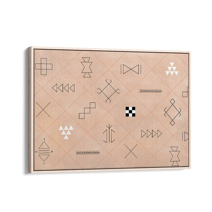 Geometric designs in SYMBOLS, BOHO ART PAINTINGS by Elena Ristova enhance modern decor with captivating artistry.