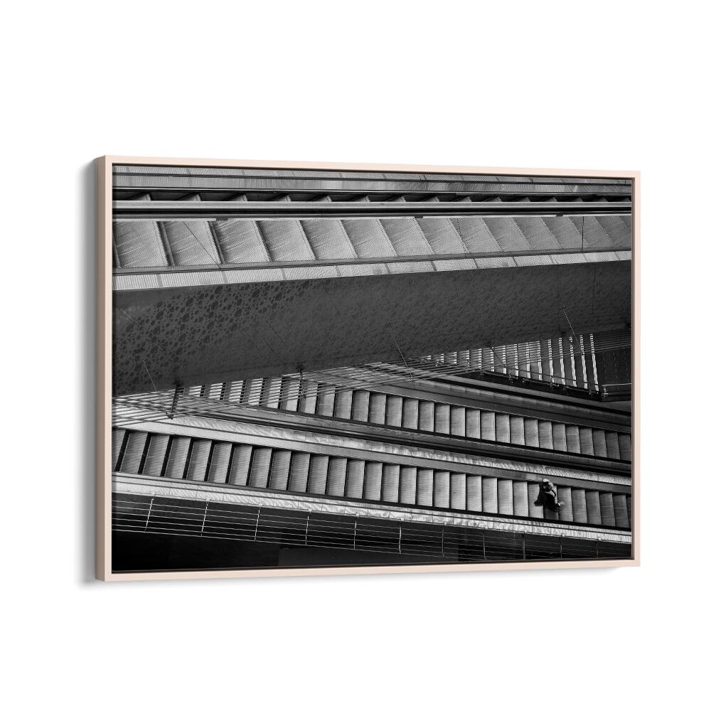 Dynamic urban scene captured in UNTITLED V, PHOTOGRAPHY PRINTS, showcasing striking architectural lines.