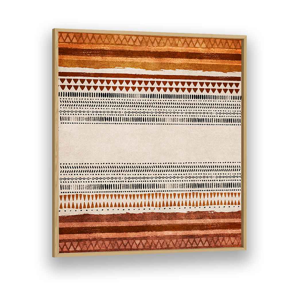 Elegant IKILI, BOHO ART PAINTINGS framed artwork featuring earthy tones and intricate patterns, designed by Emel Tunaboylu.
