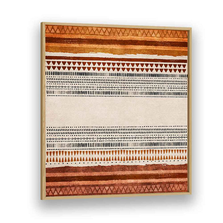 Elegant IKILI, BOHO ART PAINTINGS framed artwork featuring earthy tones and intricate patterns, designed by Emel Tunaboylu.