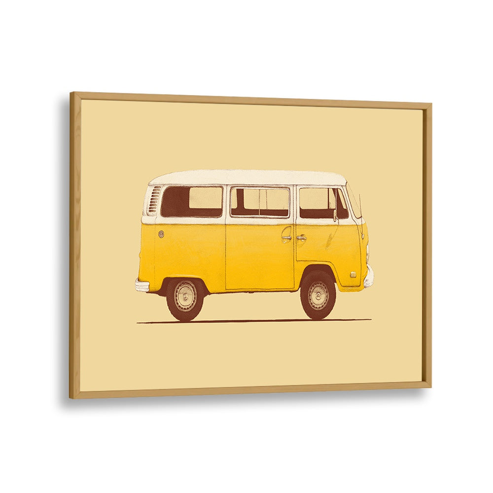 Charming YELLOW VAN, CAR POSTERS by Florent Bodart, perfect for adding vintage flair to your home decor.