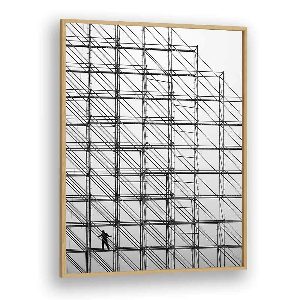 Stylish CUBE, PHOTOGRAPHY PRINTS showcasing a striking black and white architectural design in an elegant frame.