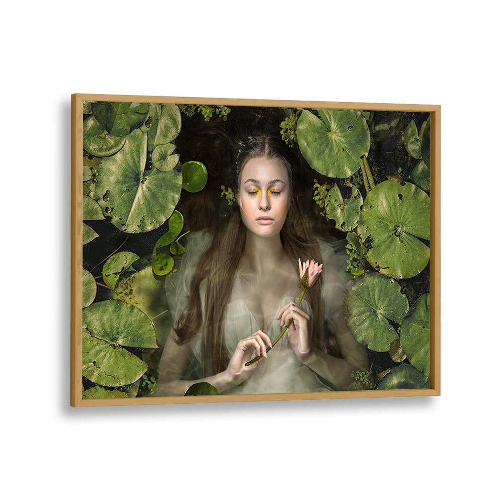 SILENT DREAM, PHOTOGRAPHY PRINTS feature a serene scene of a woman surrounded by water lilies, evoking tranquility.