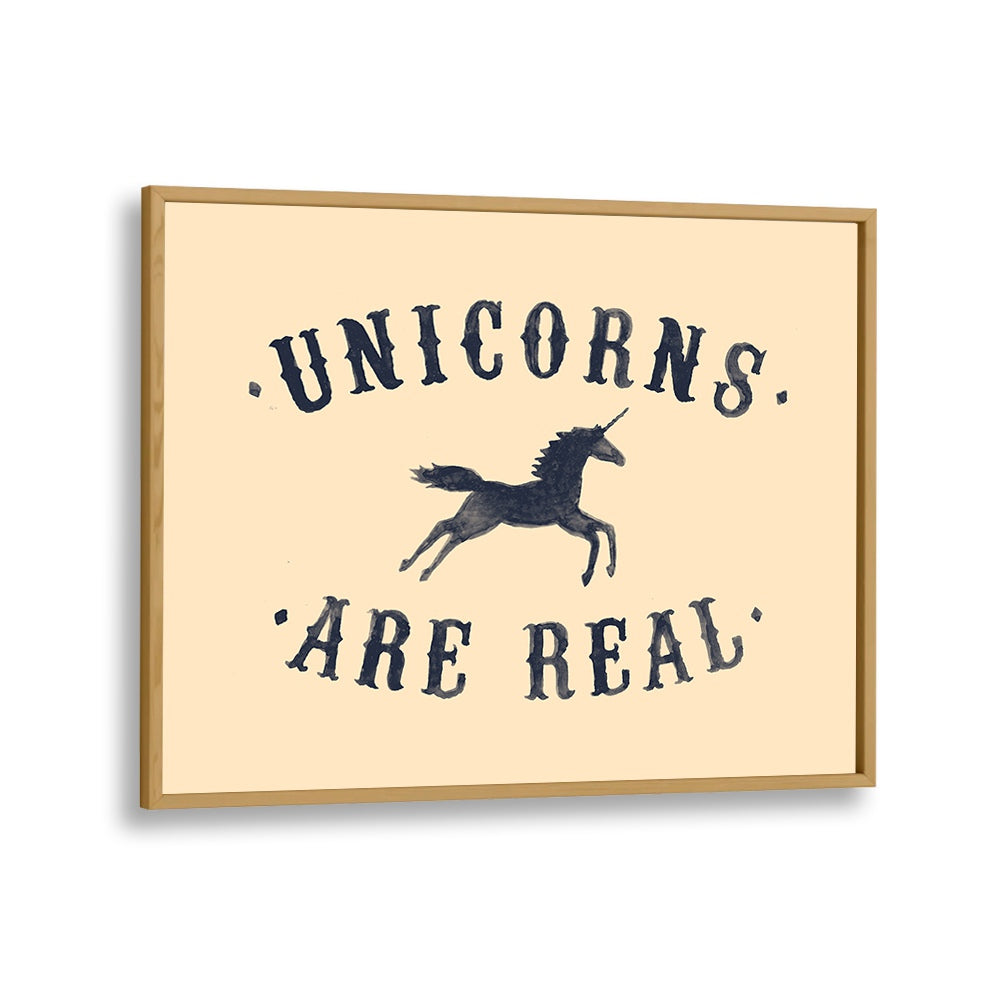 Magical "Unicorns Are Real, Quotes" typography poster by Florent Bodart, perfect for inspiring any space.