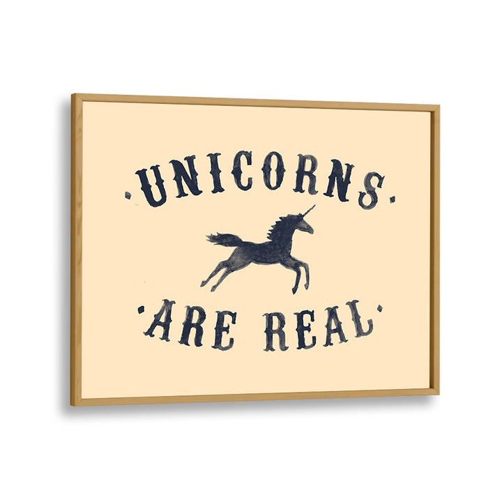 Magical "Unicorns Are Real, Quotes" typography poster by Florent Bodart, perfect for inspiring any space.