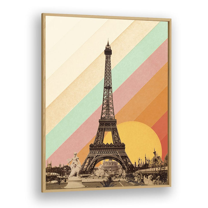 Vibrant EIFFEL TOWER RAINBOW, TRAVEL POSTERS art print by Florent Bodart, capturing Paris in stunning colors.