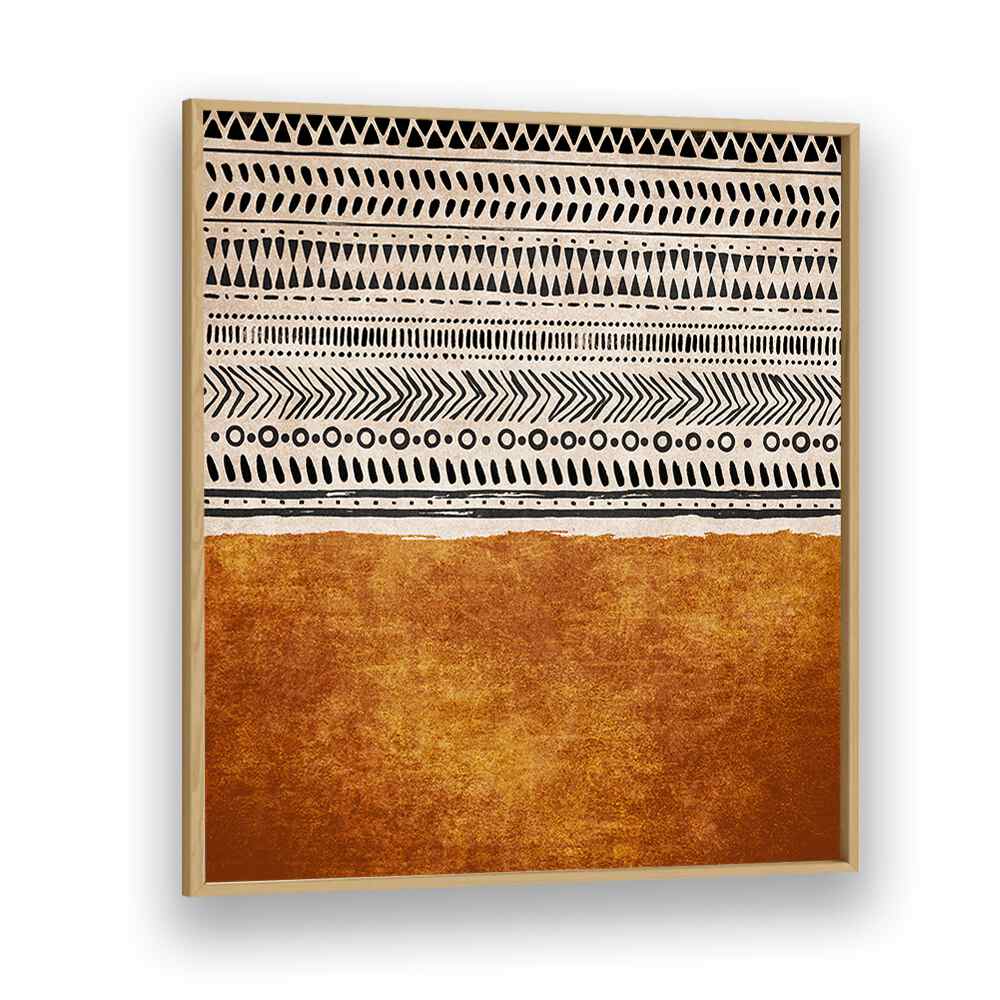 KILIM TURUNCU, BOHO ART PAINTINGS showcase vibrant patterns in earthy tones, perfect for modern decor by Emel Tunaboylu.