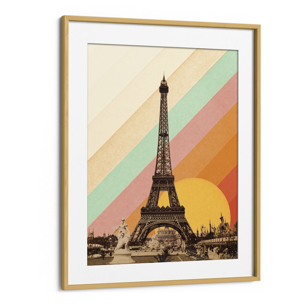Vibrant EIFFEL TOWER RAINBOW, TRAVEL POSTERS by Florent Bodart captures Paris's magic with stunning colors.