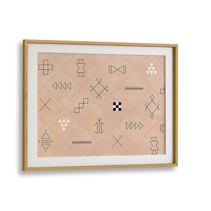 Geometric designs and soft hues define these SYMBOLS, BOHO ART PAINTINGS by Elena Ristova, perfect for modern decor.