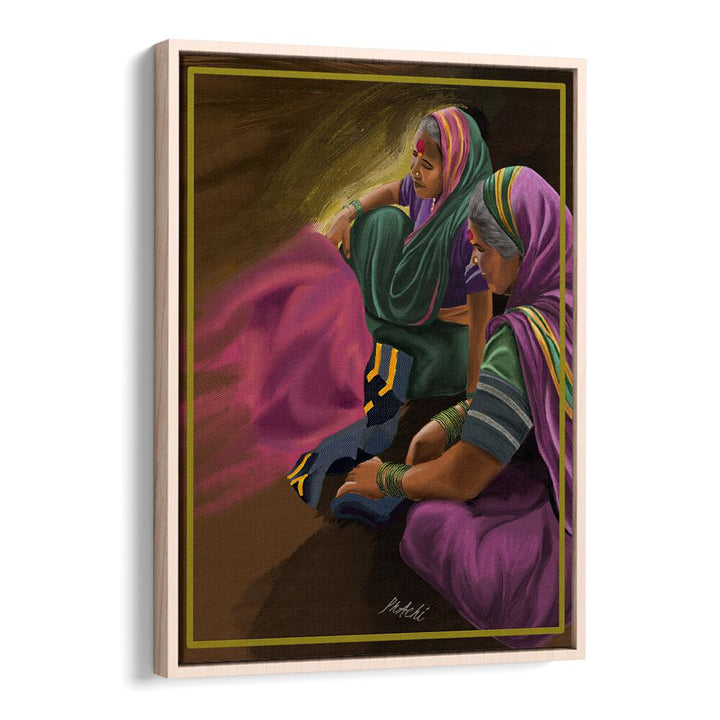 Maharashtrian women weaving Godhadi in the JOY OF WEAVING, INDIAN ART PAINTINGS, showcasing life experiences.