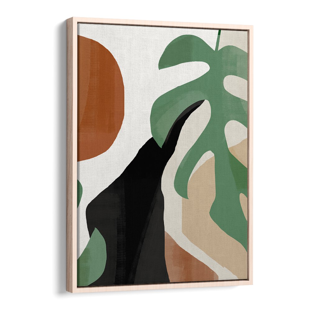 Elevate your decor with OAKWOODFLOATER's ABSTRACT TROPICAL LEAVES, BOHO ART PAINTINGS in earthy tones.