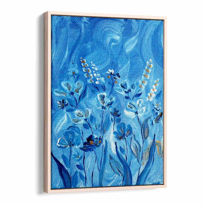 Elegant SHADOWS, FLORAL FLOWER PAINTINGS in blue hues, perfect for adding charm to any room. Discover natural beauty.