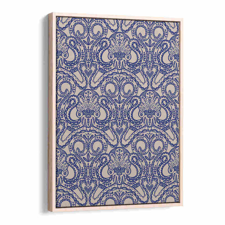OKTOPUS DAMAST INK BLUE , PATTERN ART PRINTS