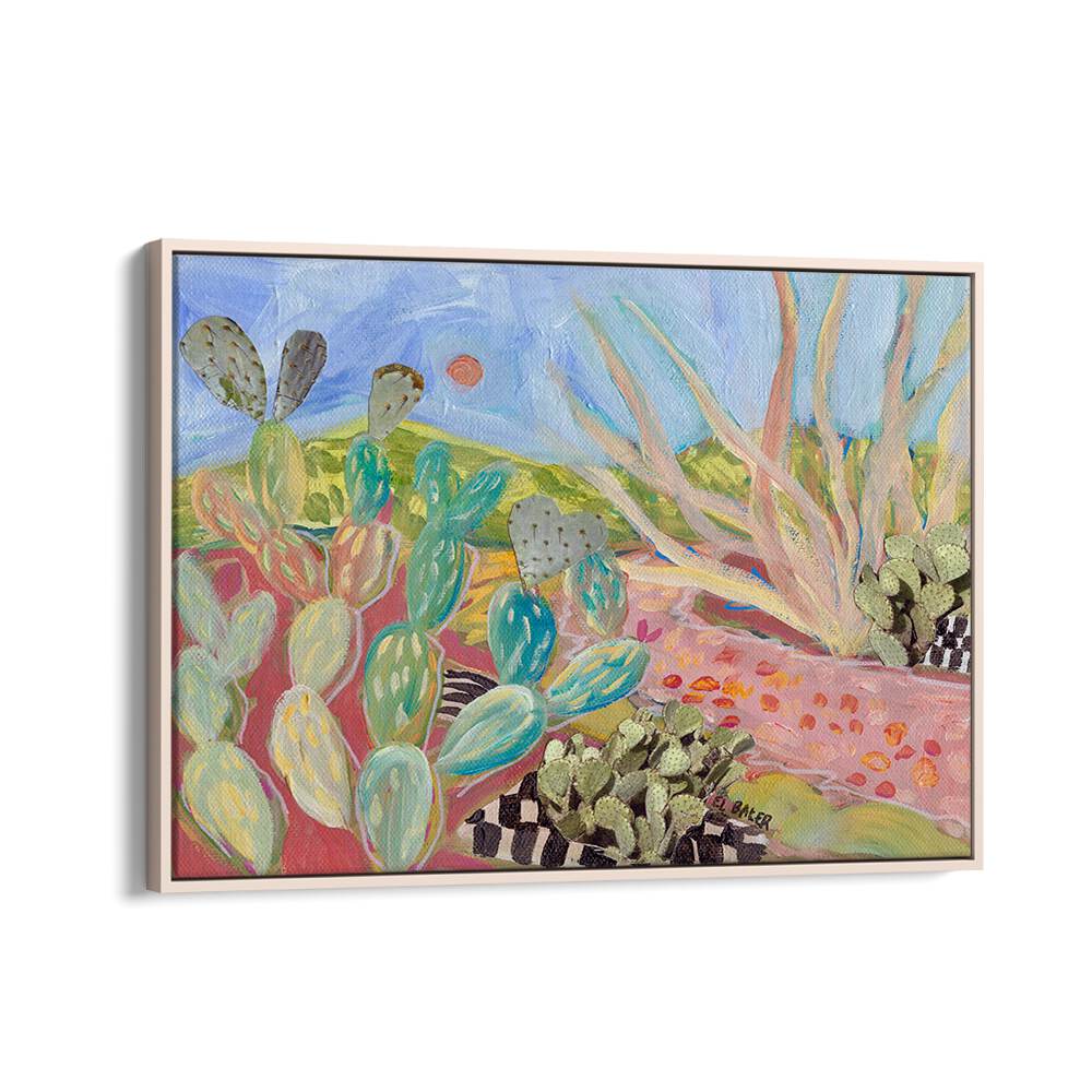 Vibrant PRICKLY PEAR CACTUS, LANDSCAPE PAINTINGS showcasing colorful desert scenes to enhance your living space.