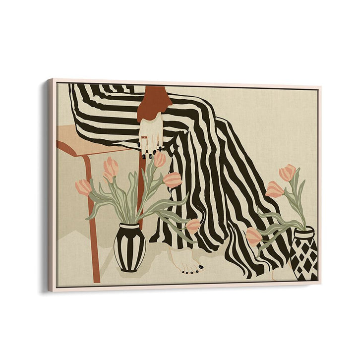 Bright and elegant TULIPS BY MY FEET, BOHO ART PAINTINGS, enhancing home decor with floral charm and artistry.